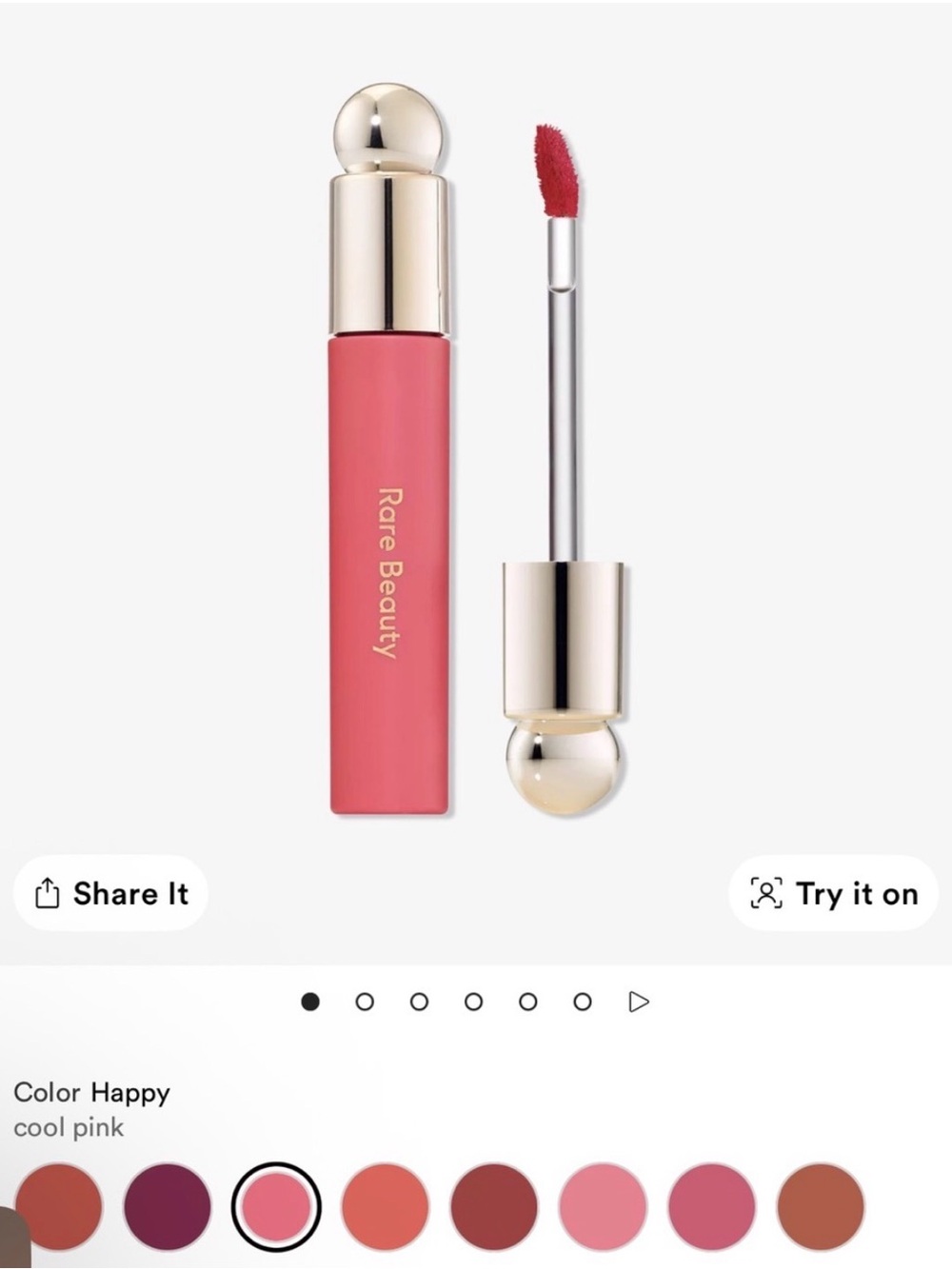 Rare Beauty Soft Pinch Lip Oil — Cool Pink (Happy)
